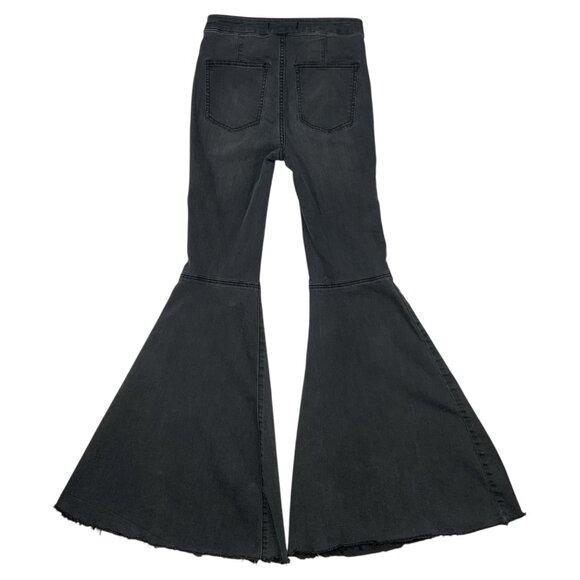 Free People Just Float On Flare Jeans 25 Wash Black Charcoal High Rise - Picture 12 of 13
